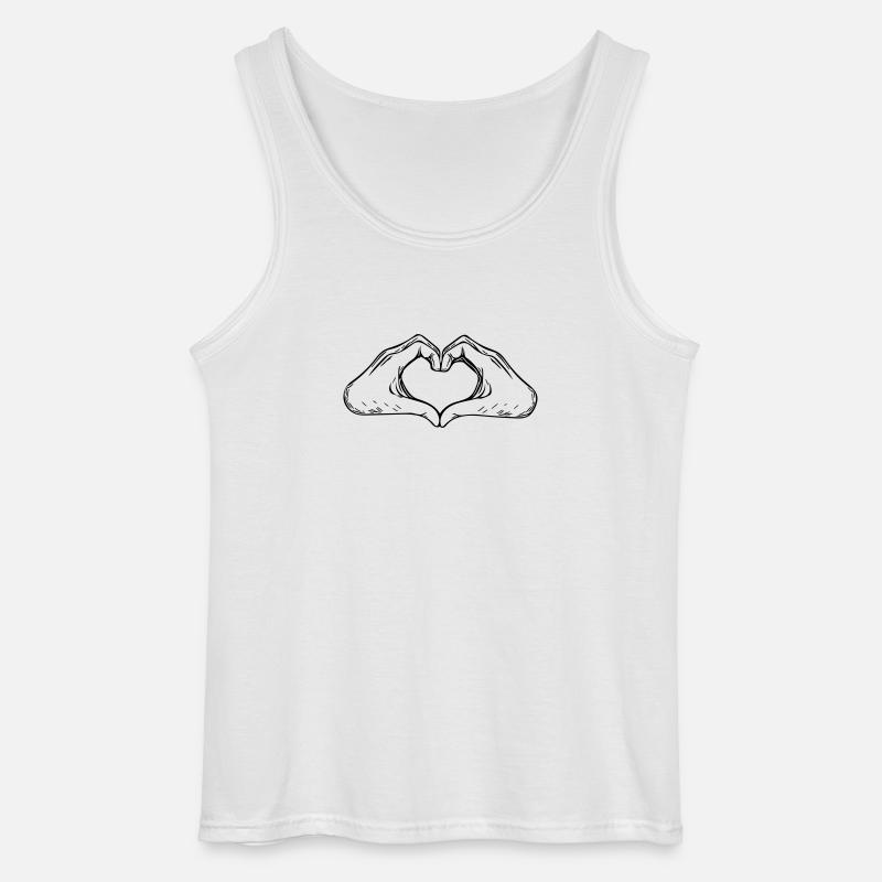 Hand und Herz Vector - Gildan Männer Tank Top - Weiß