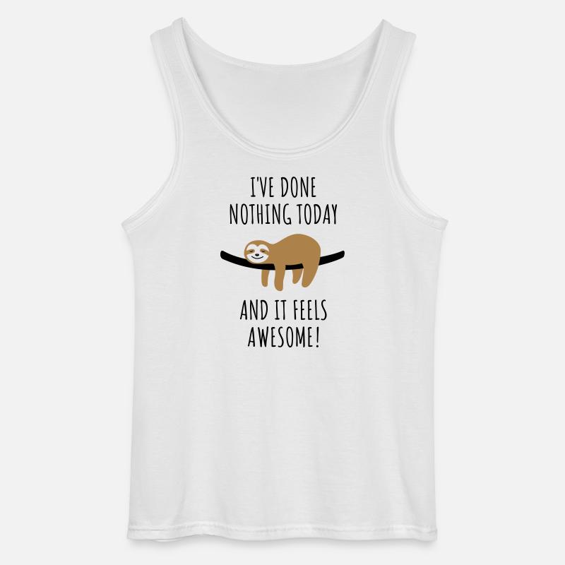 Faultier Spruch Nichts getan Geschenk - Gildan Männer Tank Top - Weiß