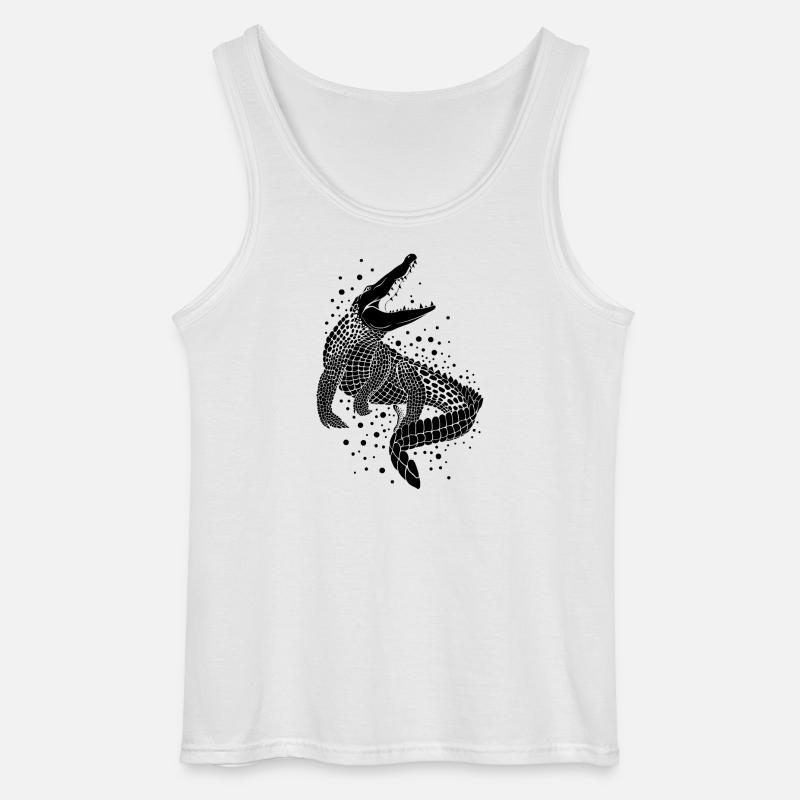 Silhouette de Crocodile - Gildan Männer Tank Top - Weiß