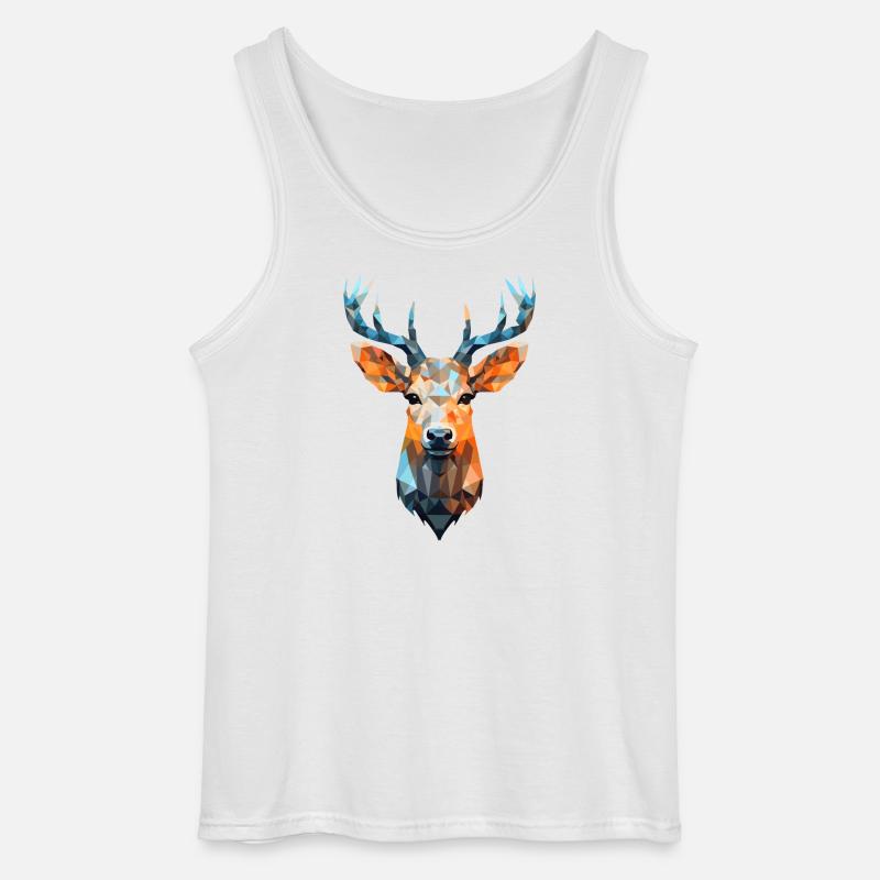 Hirsch Reh Polygon Rehe Hirsche - Gildan Männer Tank Top - Weiß