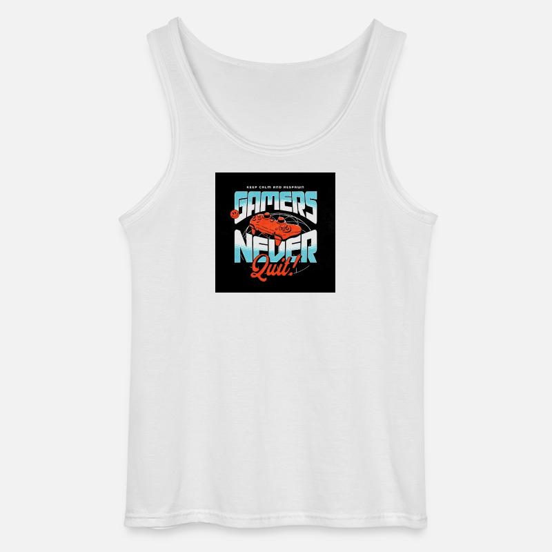 Gamers Never Quit Controller - Gildan Männer Tank Top - Weiß