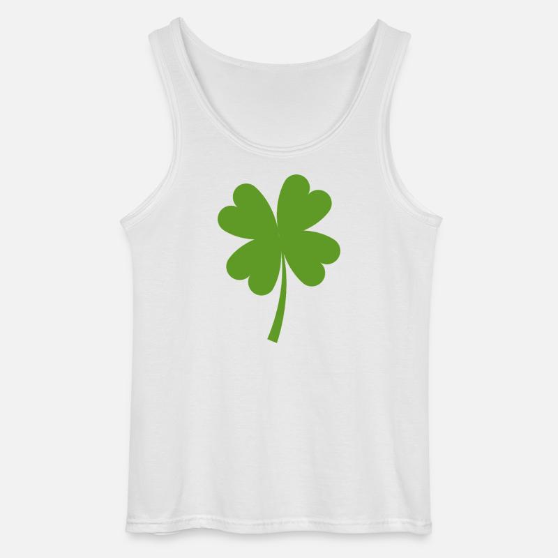 Solid four-leaf clover - Gildan Men’s Tank Top - white