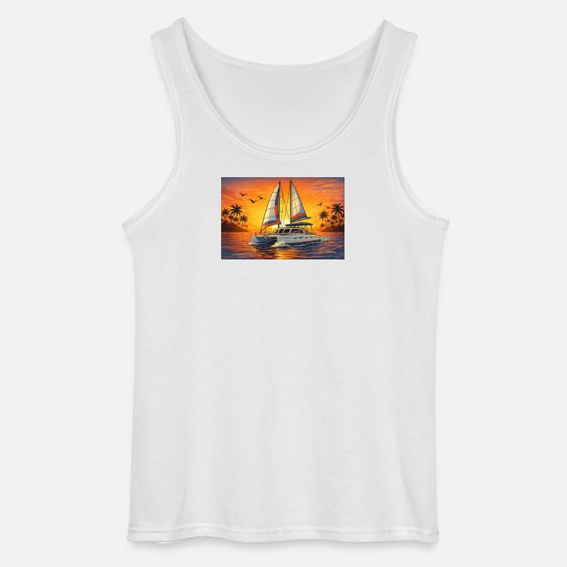 Katamaran Catamaran Sunset Fun - Gildan Männer Tank Top - Weiß