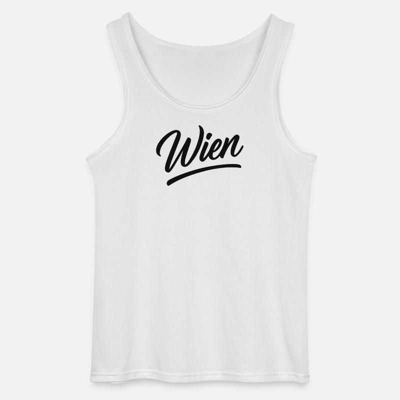 Vienna Script - Gildan Men’s Tank Top - white