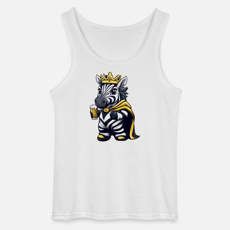 Sebra ølkonge - Gildan singlet for menn - hvit