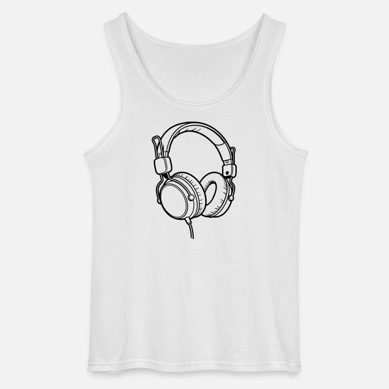 Kopfhörer - Gildan Männer Tank Top - Weiß