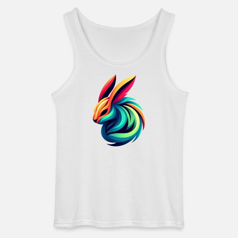 Leuchtender Farbenhase - Gildan Männer Tank Top - Weiß