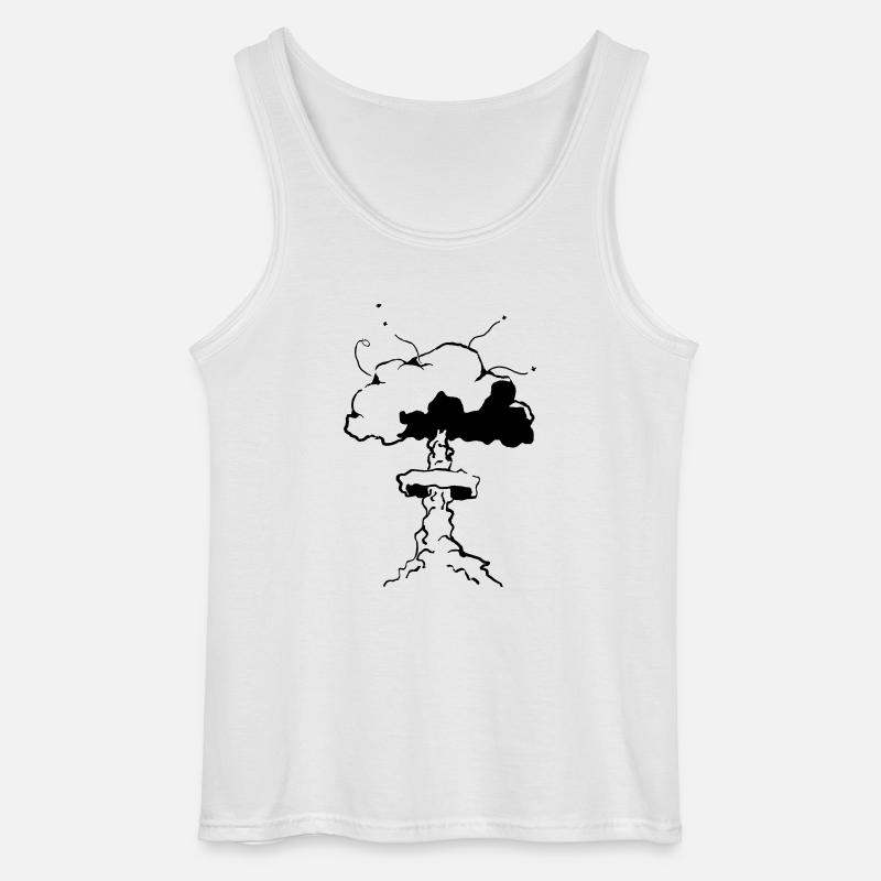 Atom Explosion - Gildan Männer Tank Top - Weiß
