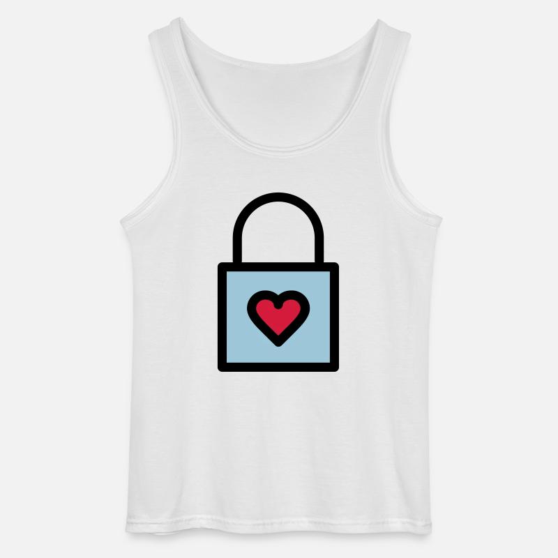 Vorhängeschloss, Liebesschloss - Gildan Männer Tank Top - Weiß