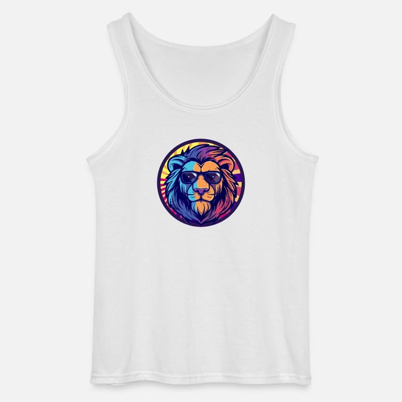 Löwe Comic Cool Sommer - Gildan Männer Tank Top - Weiß