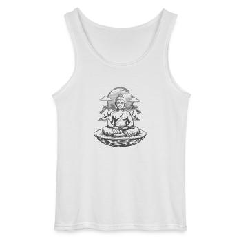 Buddha: Zen-Haltung - Gildan Männer Tank Top - Weiß - Vorne - AI Model Male 185 dark (185cm)