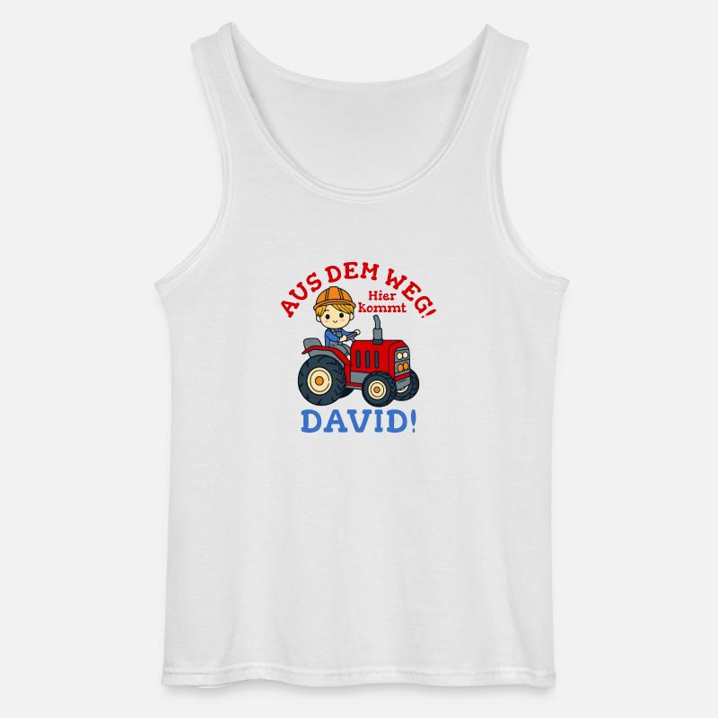 David Name Traktor - Gildan Männer Tank Top - Weiß
