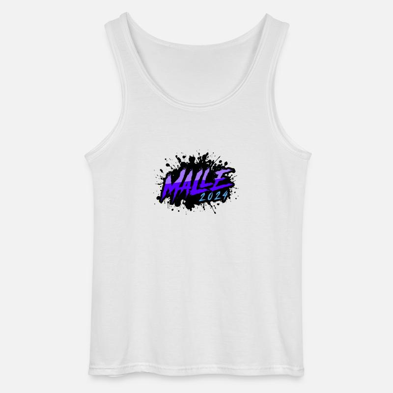 Malle 2024 Klecks - Gildan Männer Tank Top - Weiß