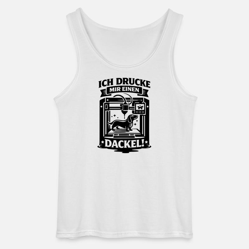 Dackel 3D Drucker Basteln Hund - Gildan Männer Tank Top - Weiß