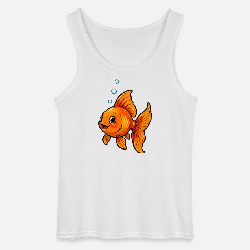 Oranger Goldfisch Comic - Gildan Männer Tank Top - Weiß