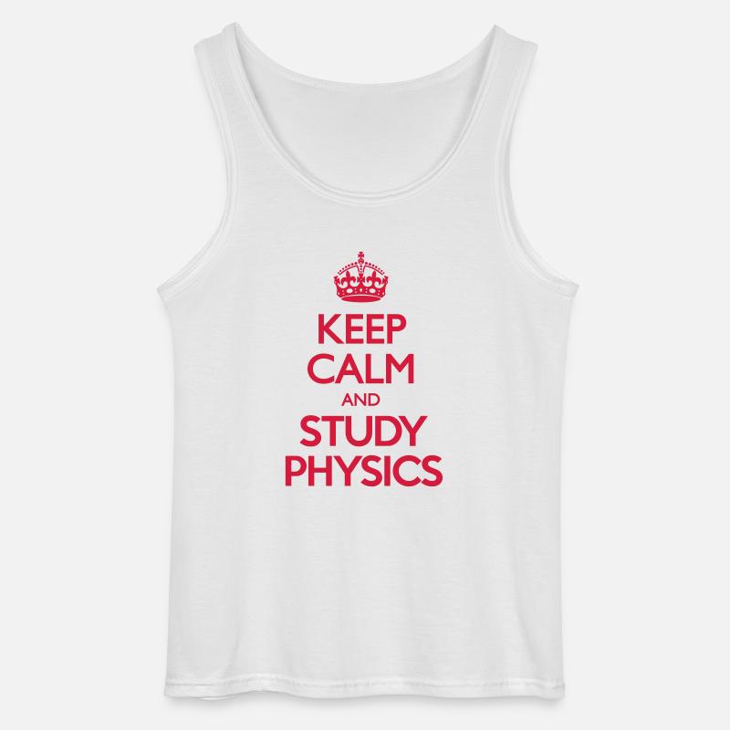 Keep Calm and Study Physics - Gildan Männer Tank Top - Weiß