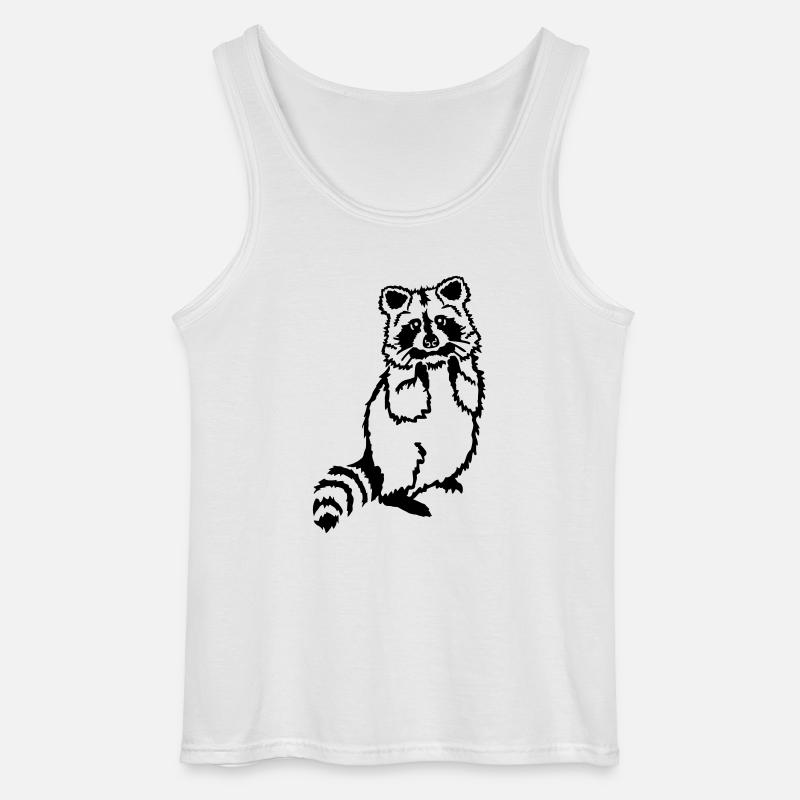 Waschbär - Gildan Männer Tank Top - Weiß