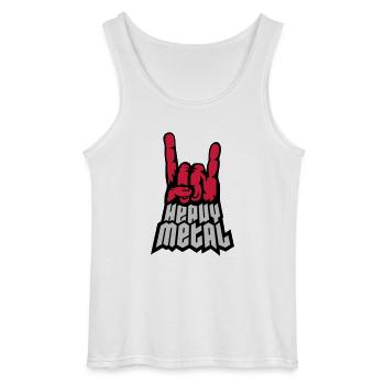 Signal de main du logo Heavy Metal - Débardeur Gildan Homme - blanc - Devant - AI Model Male 185 dark (185cm)