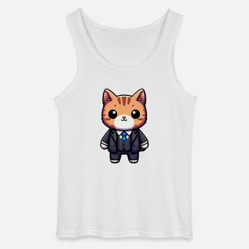 Charmante Katze Executive - Gildan Männer Tank Top - Weiß