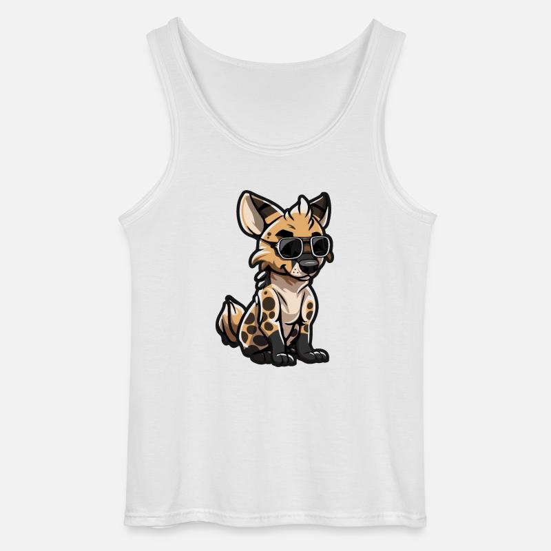 Hyäne Comic Cool - Gildan Männer Tank Top - Weiß
