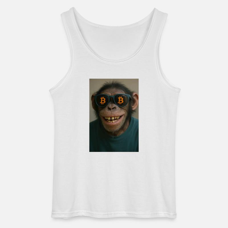 Bitcoin meets Monkey Joe - Gildan Männer Tank Top - Weiß