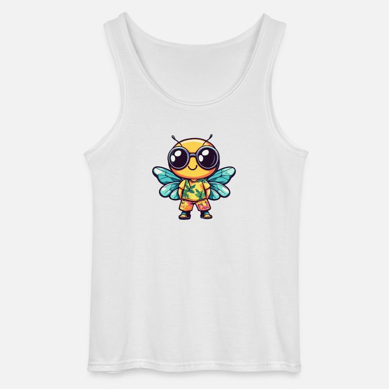 Libelle Comic Urlaub - Gildan Männer Tank Top - Weiß