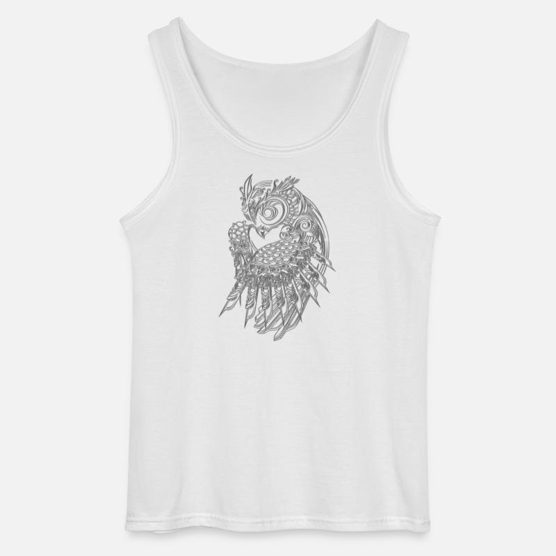 Silbernes Eulen-Design - Gildan Männer Tank Top - Weiß