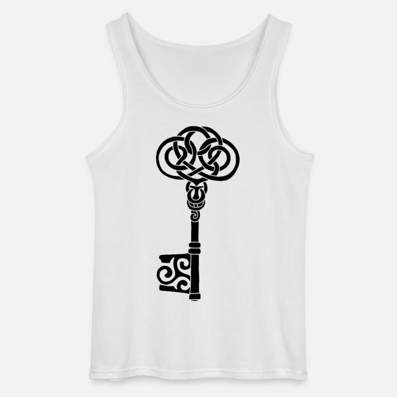 Schwarzer keltischer Schlüssel - Gildan Männer Tank Top - Weiß