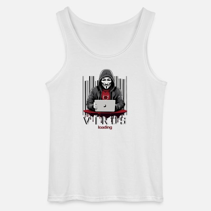 Anonymous Hacker - Gildan Männer Tank Top - Weiß
