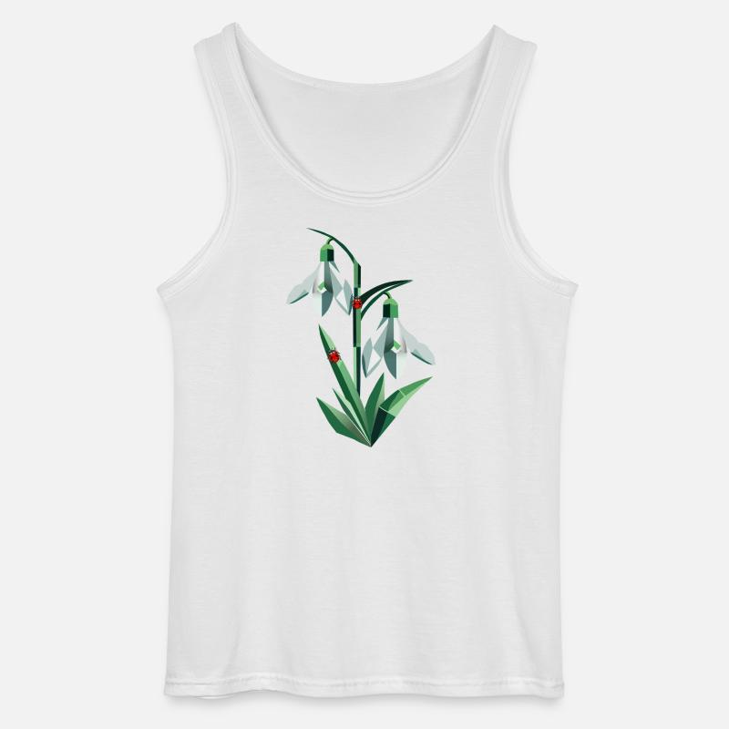 Zwei Schneeglöckchen mit Marienkäfern - Gildan Männer Tank Top - Weiß
