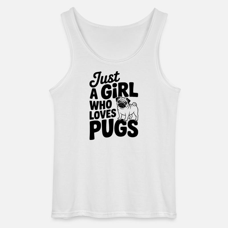 Nur ein Mädchen, das Möpse liebt - Gildan Männer Tank Top - Weiß