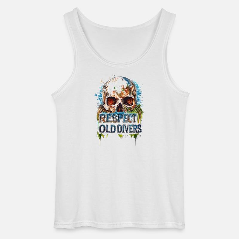 Diver Birthday Gift Giftidea Old - Gildan Männer Tank Top - Weiß