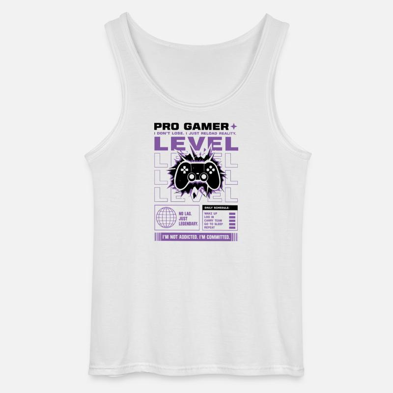 Pro Gamer Level Up Controller Design - Gildan Männer Tank Top - Weiß