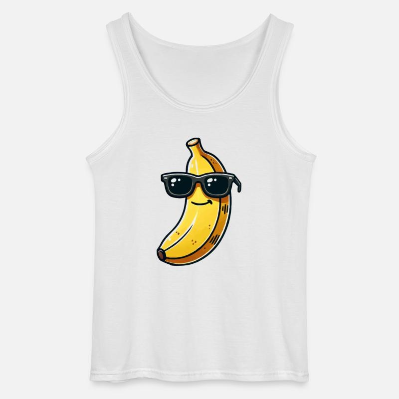 banane sonnenbrille comic - Gildan Männer Tank Top - Weiß