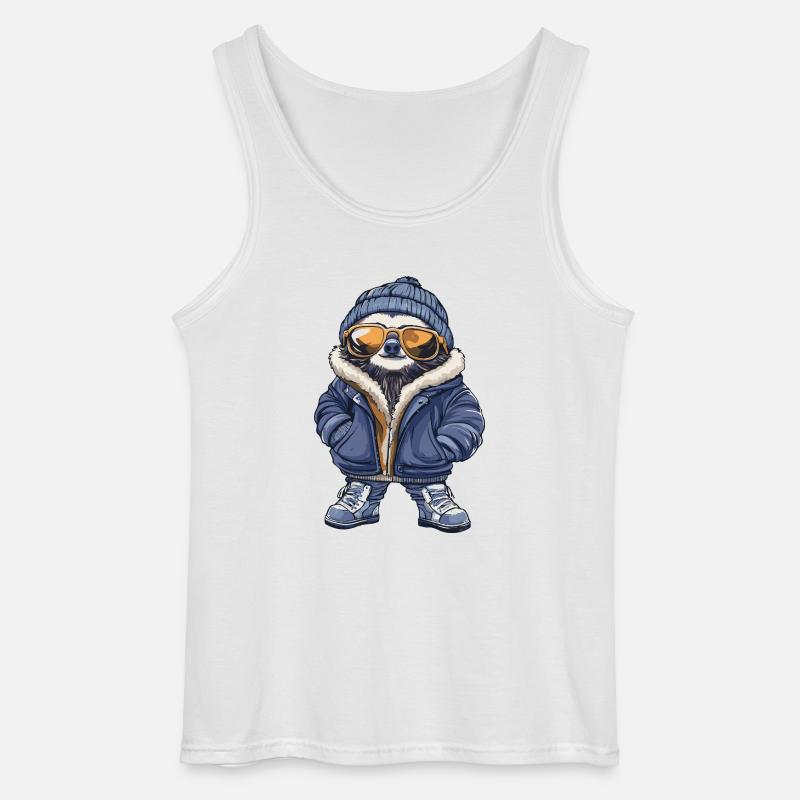 Faultier Cool Comic - Gildan Männer Tank Top - Weiß