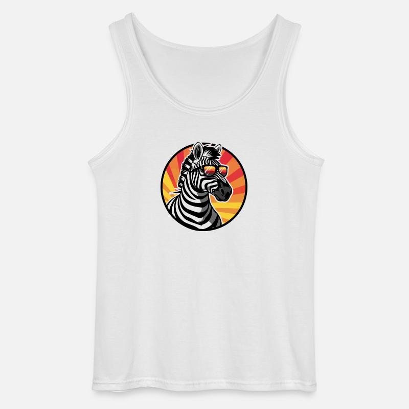 Zebra Comic Cool Summer - Gildan Men’s Tank Top - white
