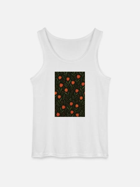 Tulip Pattern - Gildan Men’s Tank Top - white