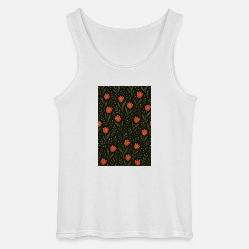 Tulip Pattern - Gildan Men’s Tank Top - white