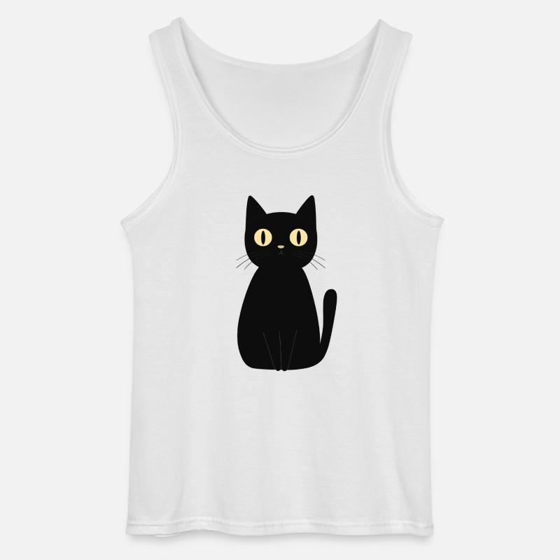 süße schwarze Katze - Gildan Männer Tank Top - Weiß