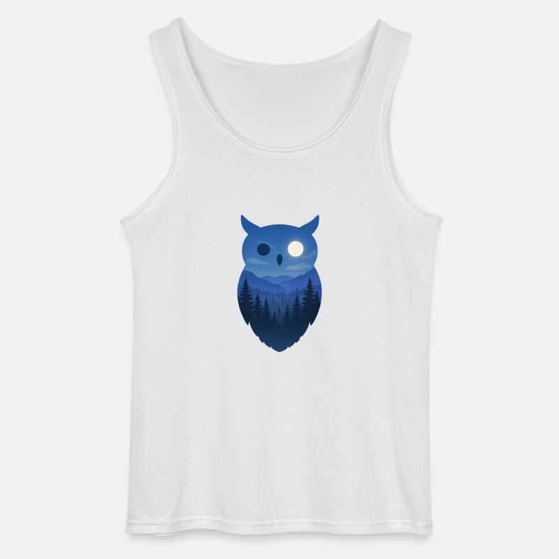 Nacht Eule - Gildan Männer Tank Top - Weiß