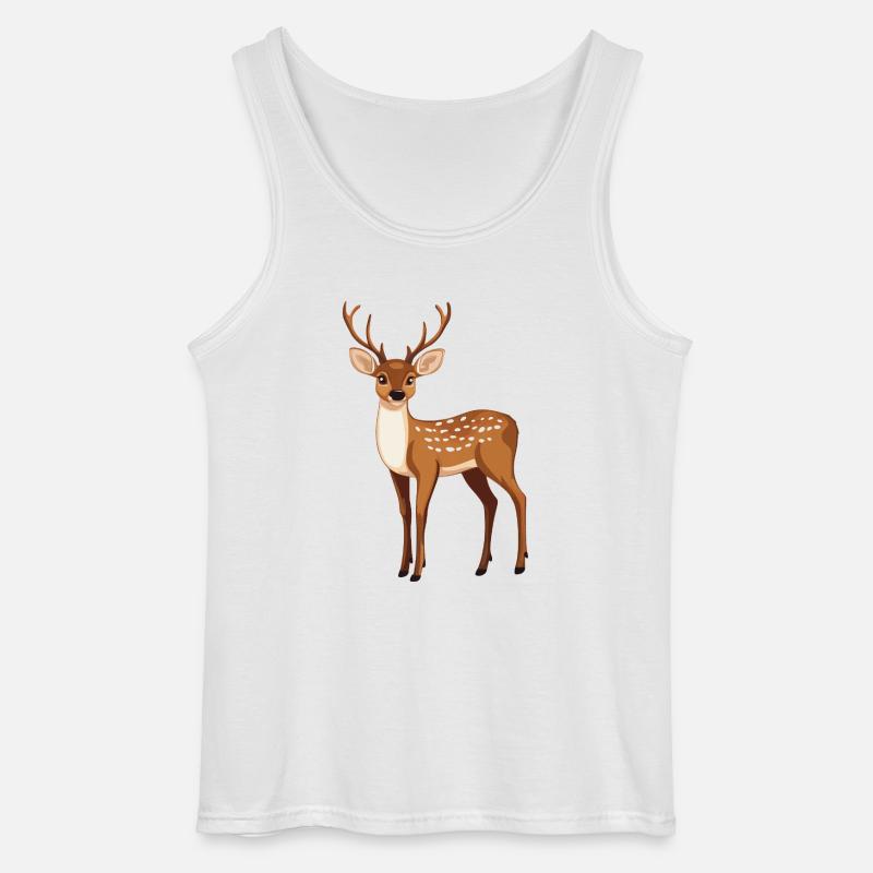 stolzer Hirsch - Gildan Männer Tank Top - Weiß