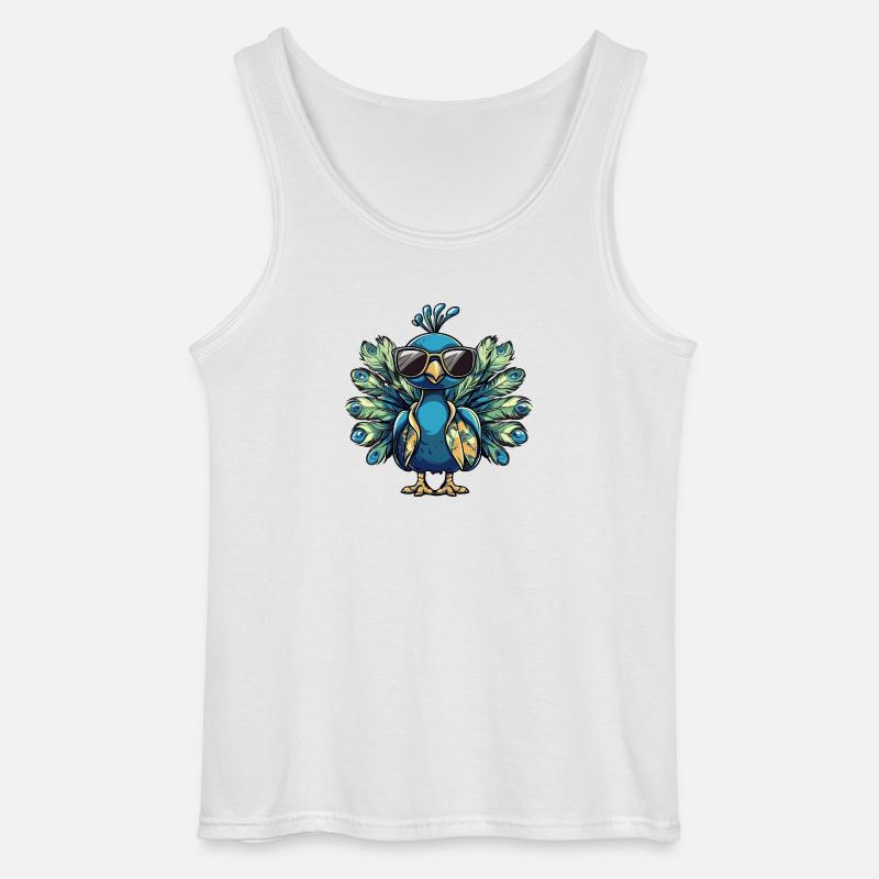 Pfau Vogel Comic Urlaub - Gildan Männer Tank Top - Weiß