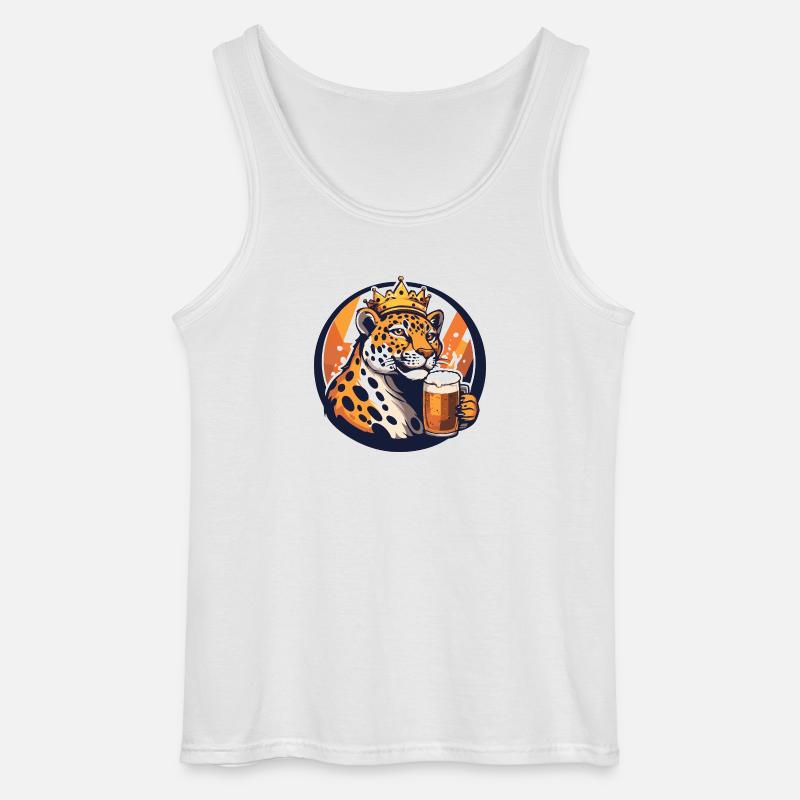 Leopard Bier - Gildan Männer Tank Top - Weiß