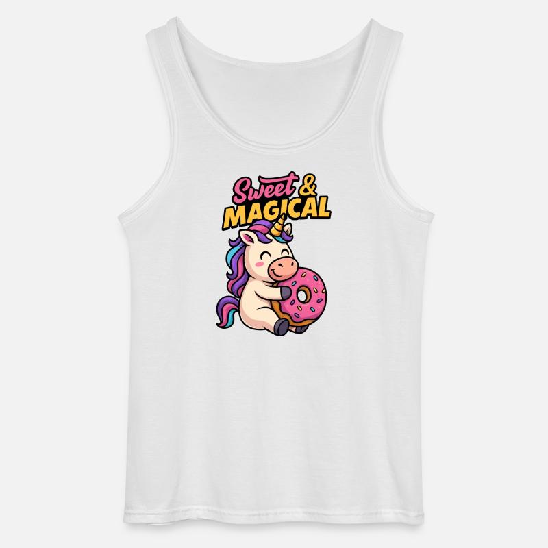 Süßes Einhorn mit Donut - Gildan Männer Tank Top - Weiß