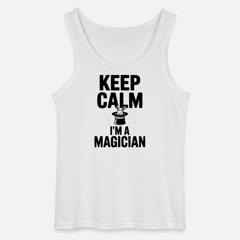 Bleib ruhig, ich bin ein Zauberer - Gildan Männer Tank Top - Weiß