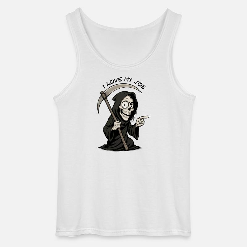 Grim Black Grim Reaper lächelt - Gildan Männer Tank Top - Weiß
