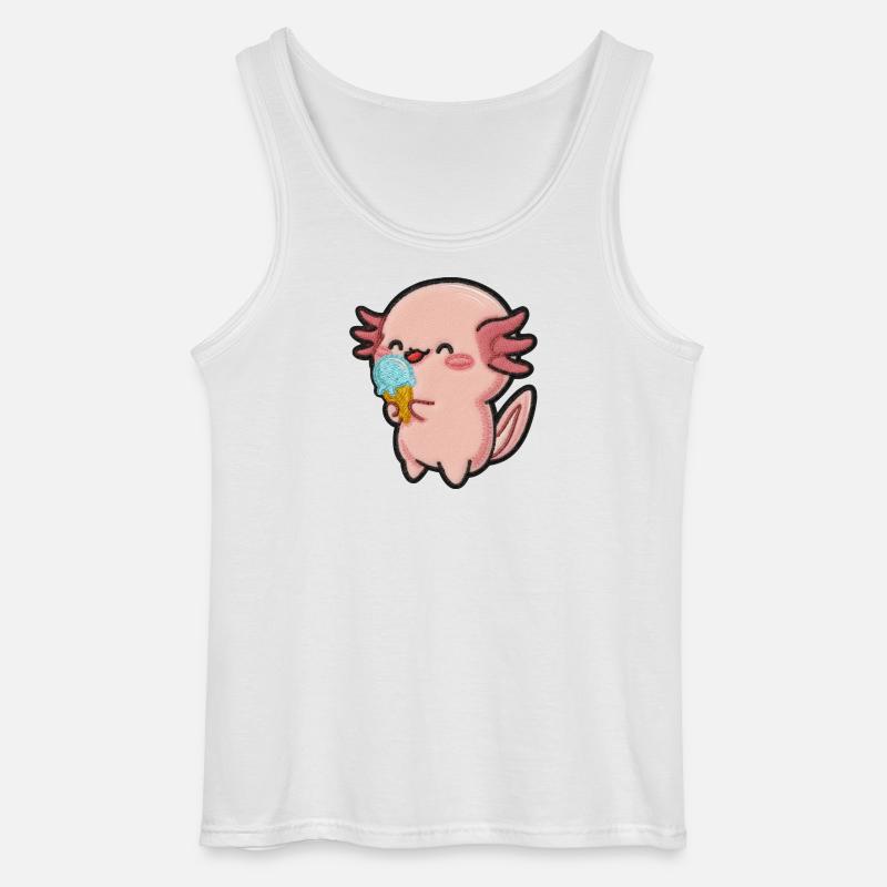 Kleiner Axolotl Eiscreme Spaß - Gildan Männer Tank Top - Weiß