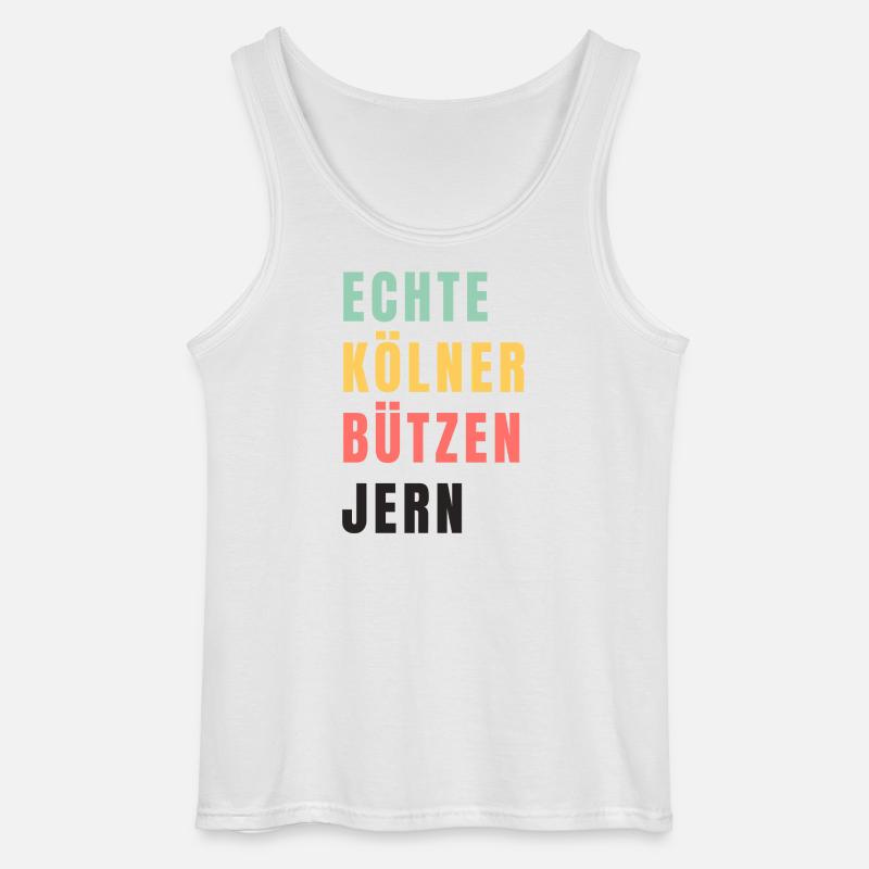 Echte Kölner bützen jern Karneval - Gildan Männer Tank Top - Weiß