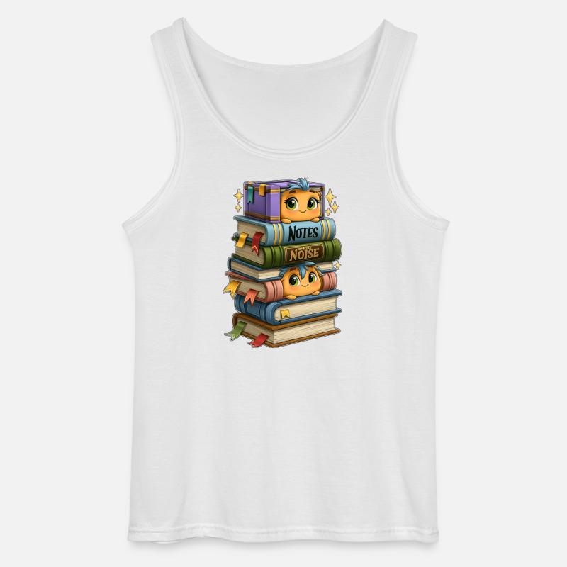 Bücherstapel mit Vögeln - Gildan Männer Tank Top - Weiß