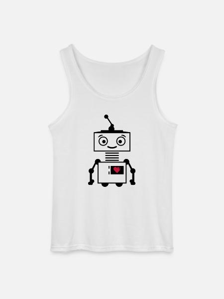 roboter_herz_2 - Gildan Männer Tank Top - Weiß